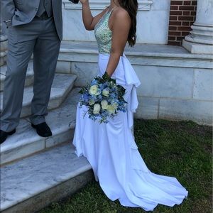 Blush White Prom Dress